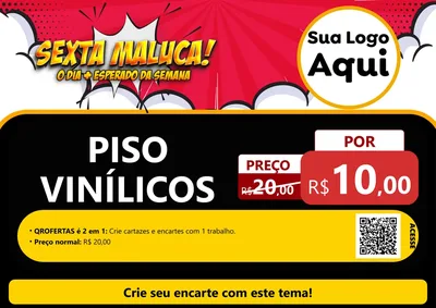 Modelo de Cartaz para Cartaz A4 Horizontal com o tema Sexta Maluca! para Material para Construção