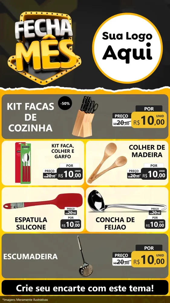 Modelo de TV para TV Vertical com o tema Fecha Mês para Utilidades Domésticas