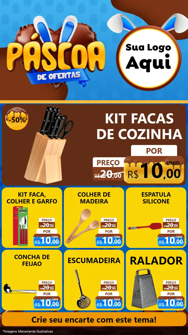 Modelo de Rede Social para Stories com o tema Páscoa de Ofertas para Utilidades Domésticas