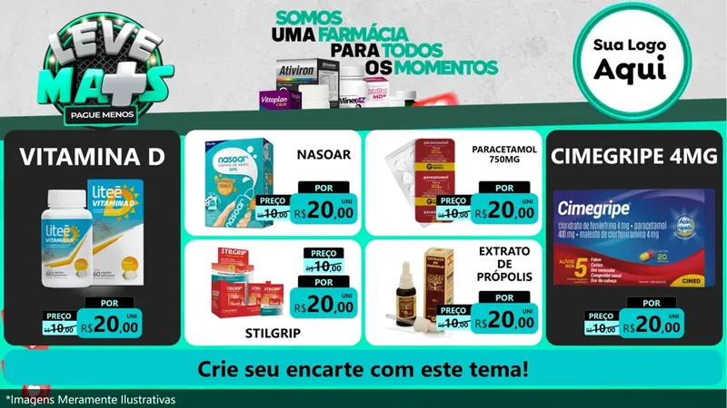 Modelo de TV para TV Horizontal com o tema Leve Mais Pague Menos para Farmácia