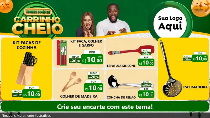 Modelo de TV para TV Horizontal com o tema Carrinho Cheio para Utilidades Domésticas