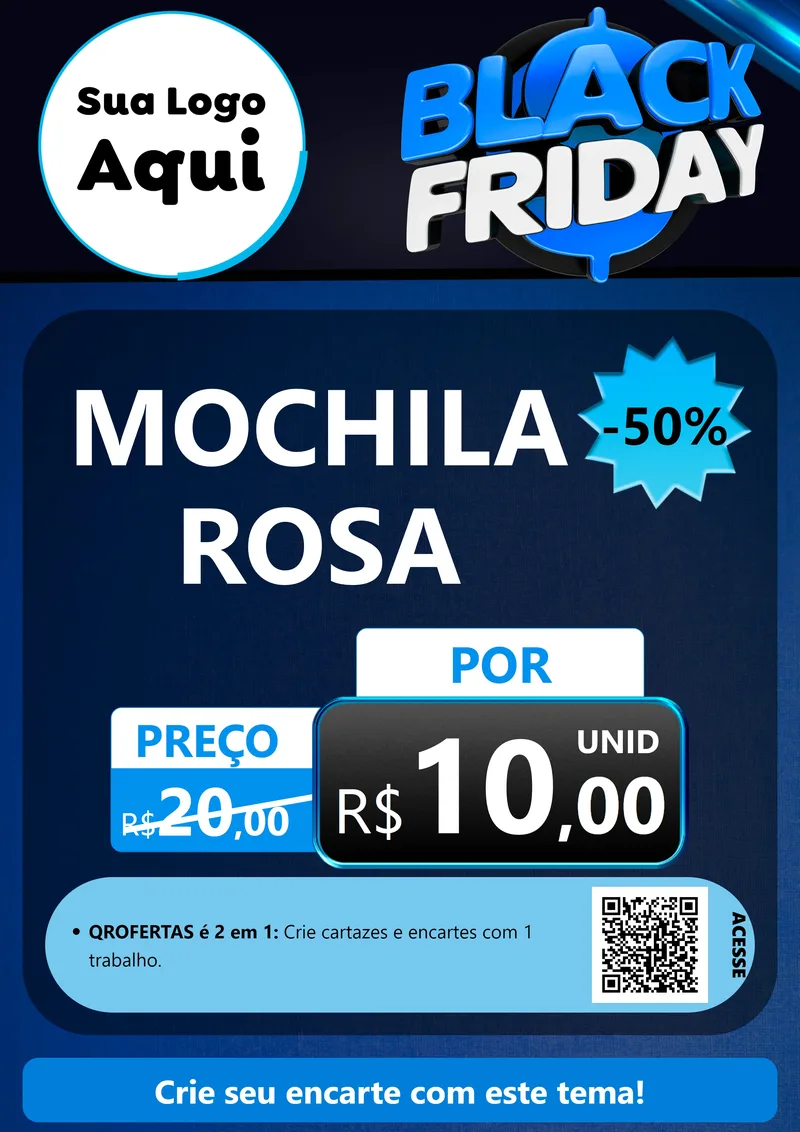 Modelo de Cartaz para Cartaz A4 Vertical com o tema Black Friday para Papelaria