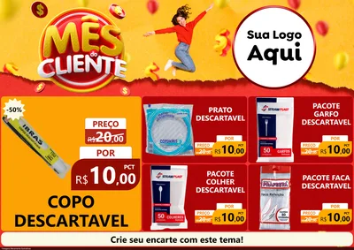 Modelo de Encarte para Encarte A4 Horizontal com o tema Mês do Cliente para Embalagens