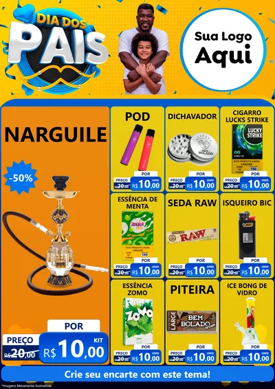 Modelo de Encarte para Encarte A4 Vertical com o tema Dia dos Pais para Tabacaria