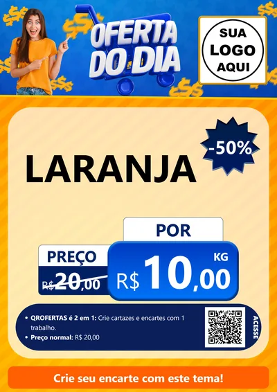Modelo de Cartaz para Cartaz A4 Vertical com o tema Oferta do Dia para Hortifrúti