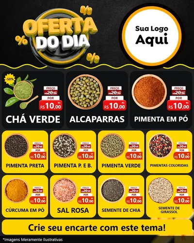 Modelo de Rede Social para Feed Instagram com o tema Oferta Do Dia para Produtos Naturais