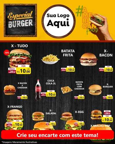 Modelo de Rede Social para Feed Instagram com o tema Especial Hambúrguer para Hamburgueria