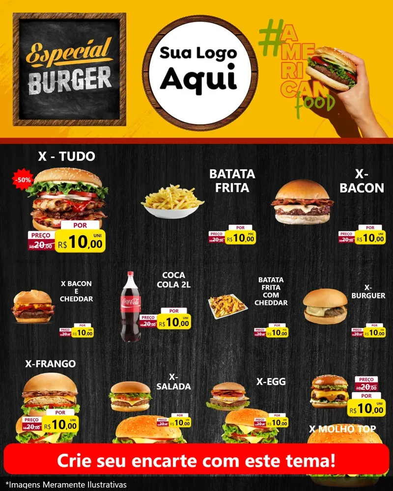 Modelo de Rede Social para Feed Instagram com o tema Especial Hambúrguer para Hamburgueria