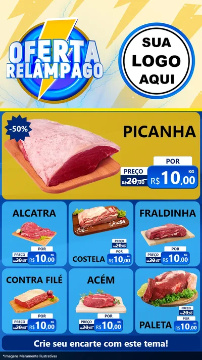 Modelo de Rede Social para Stories com o tema Oferta Relâmpago para Açougue