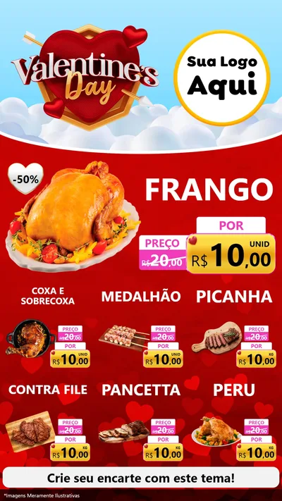 Modelo de Rede Social para Stories com o tema Valentine's Day para Assados