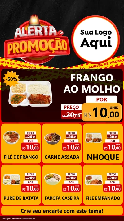 Modelo de Rede Social para Stories com o tema Alerta de Promoção para Restaurante