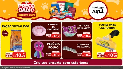 Modelo de TV para TV Horizontal com o tema Preço Baixo - Tudo Para Seu Pet para Pet Shop
