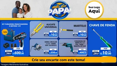 Modelo de TV para TV Horizontal com o tema Ofertas Imperdíveis Mês Do Papai para Maquinas e Ferramentas