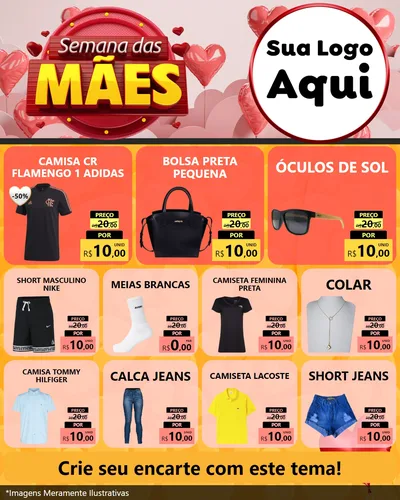Modelo de Rede Social para Feed Instagram com o tema Semana das Mães para Roupas e acessórios