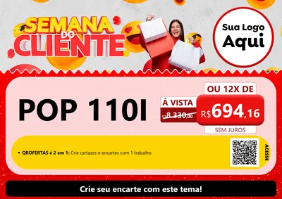 Modelo de Cartaz para Cartaz A4 Horizontal com o tema Semana do Cliente para Concessionaria de Motos