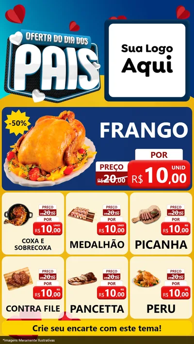 Modelo de Rede Social para Stories com o tema Oferta Do Dia Dos Pais para Assados
