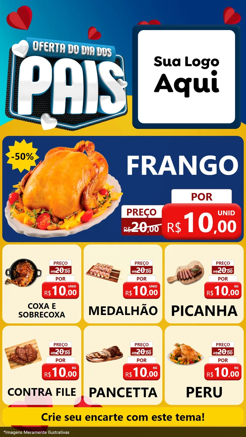 Modelo de Rede Social para Stories com o tema Oferta Do Dia Dos Pais para Assados