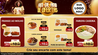 Modelo de TV para TV Horizontal com o tema Fim de Ano de Ofertas para Restaurante
