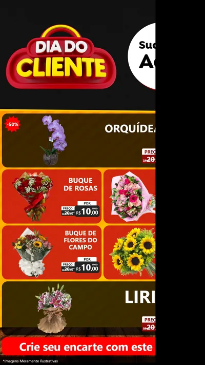 Modelo de TV para TV Vertical com o tema Dia do Cliente para Floricultura e jardim