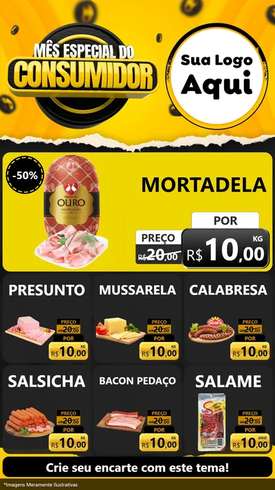 Modelo de Rede Social para Stories com o tema Mês Especial do Consumidor para Frios e Laticínios