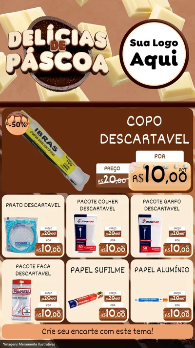 Modelo de Rede Social para Stories com o tema Delícias de Páscoa para Embalagens