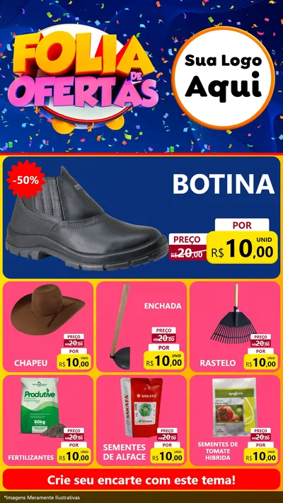 Modelo de Rede Social para Stories com o tema Folia de Ofertas para Agropecuária