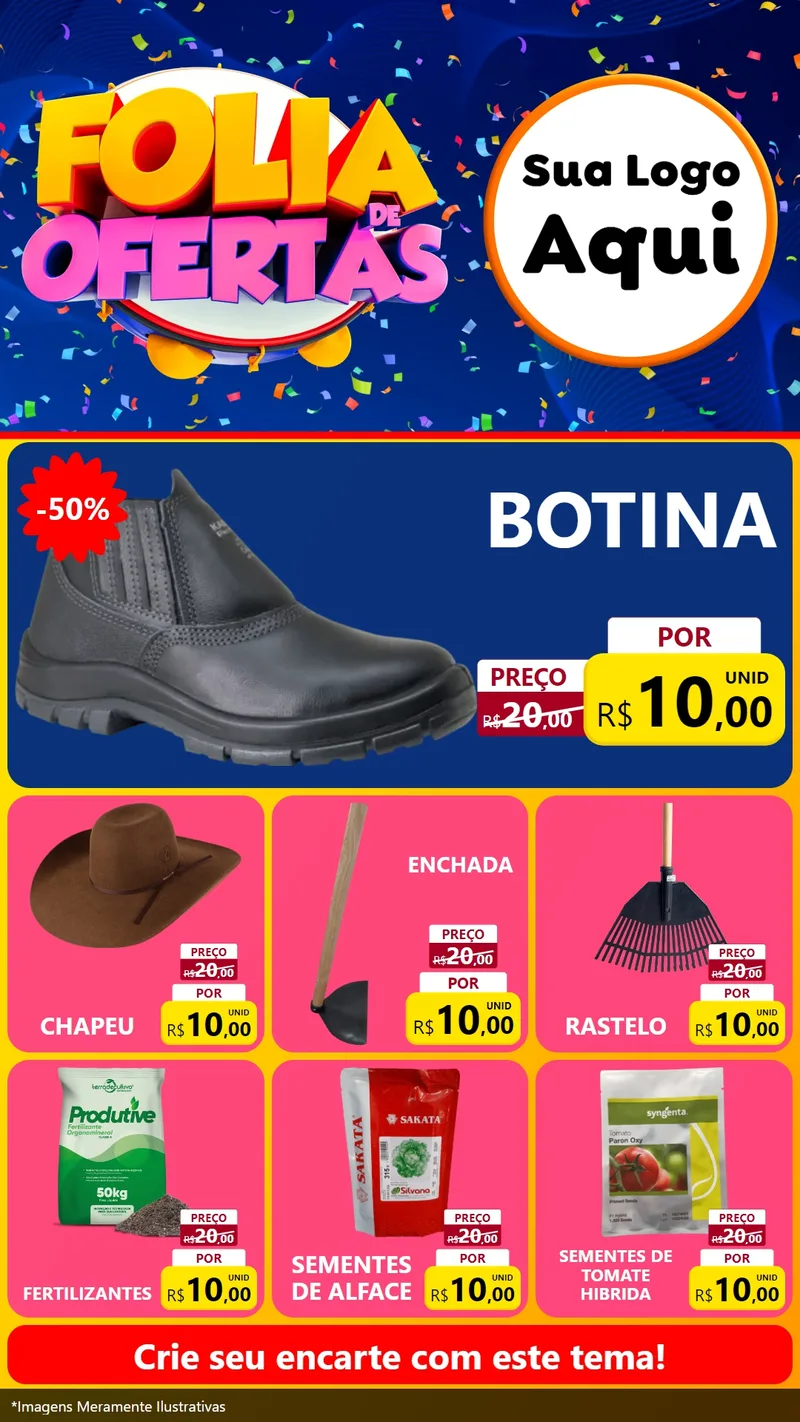 Modelo de Rede Social para Stories com o tema Folia de Ofertas para Agropecuária