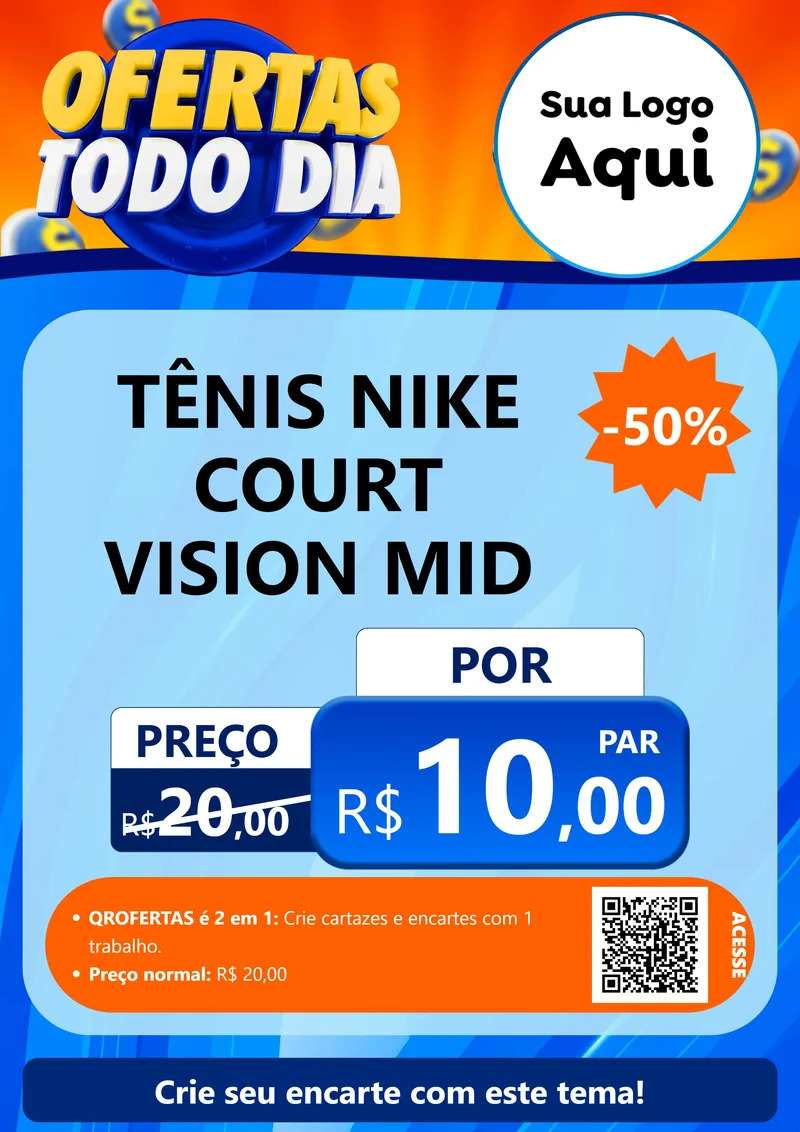 Modelo de Cartaz para Cartaz A4 Vertical com o tema Ofertas Todo Dia para Calçados