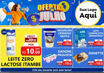 Modelo de Encarte para Encarte A4 Horizontal com o tema Ofertas de Julho para Frios e Laticínios