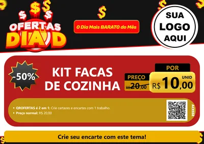 Modelo de Cartaz para Cartaz A4 Horizontal com o tema Ofertas Dia D para Utilidades Domésticas