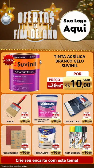 Modelo de Rede Social para Stories com o tema Ofertas de Fim de Ano para Tintas e Ferramentas