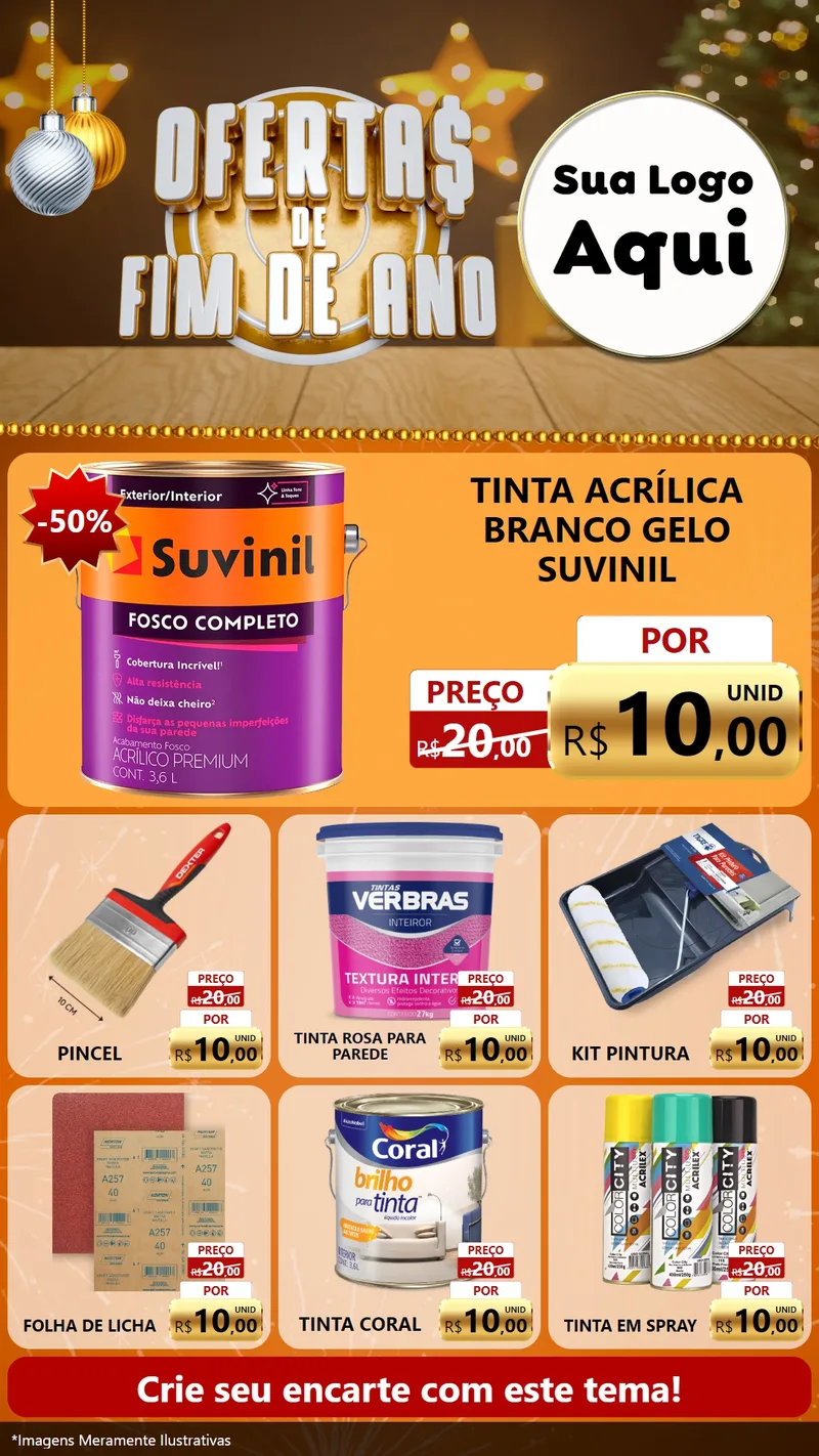 Modelo de Rede Social para Stories com o tema Ofertas de Fim de Ano para Tintas e Ferramentas