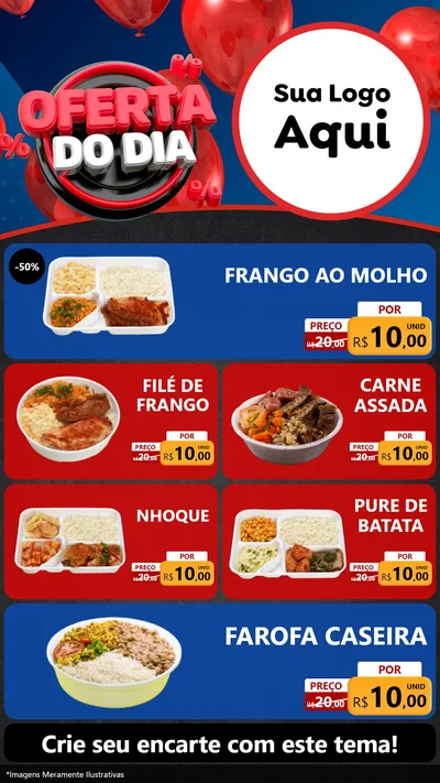 Modelo de TV para TV Vertical com o tema Oferta do Dia para Restaurante