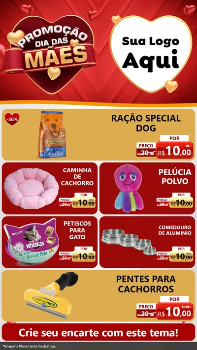 Modelo de TV para TV Vertical com o tema Promoção Dia das Mães para Pet Shop