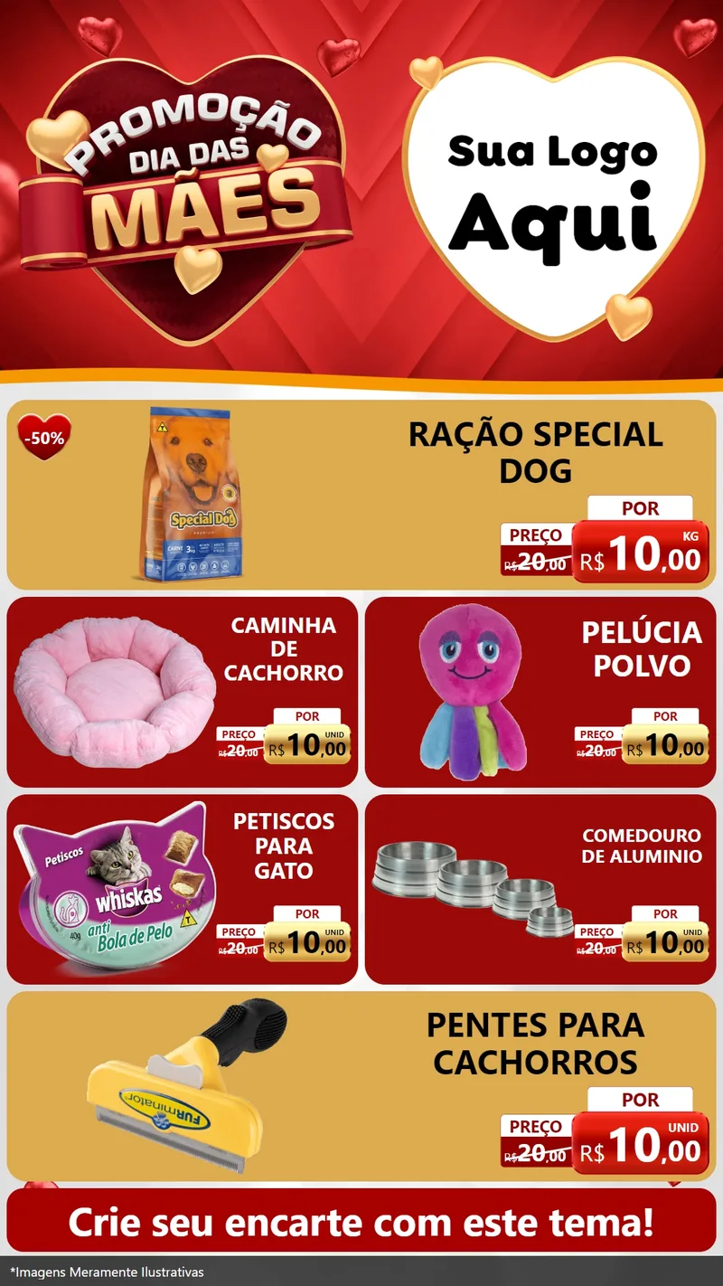 Modelo de TV para TV Vertical com o tema Promoção Dia das Mães para Pet Shop
