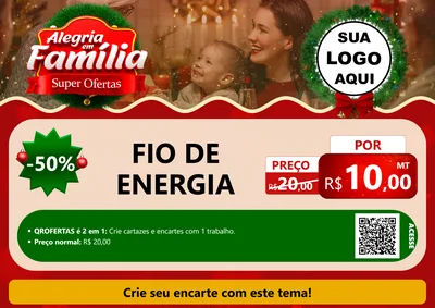 Modelo de Cartaz para Cartaz A4 Horizontal com o tema Alegria Em Família - Super Ofertas para Materiais Elétricos