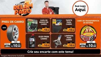 Modelo de TV para TV Horizontal com o tema Ofertas Relâmpago - Moto / Auto para Auto peças