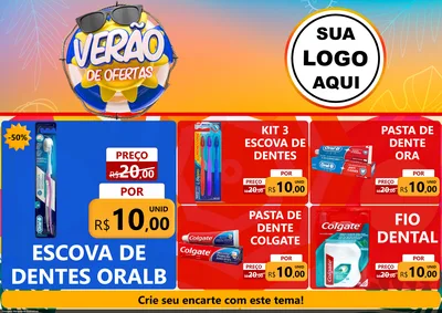 Modelo de Encarte para Encarte A4 Horizontal com o tema Verão de Ofertas para Higiene Pessoal