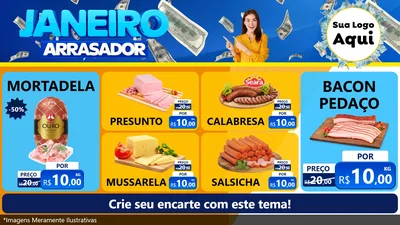 Modelo de TV para TV Horizontal com o tema Janeiro Arrasador para Frios e Laticínios