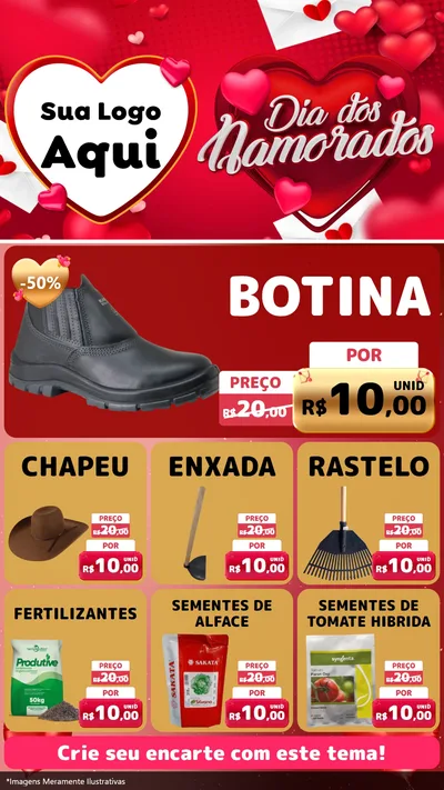 Modelo de Rede Social para Stories com o tema Dia Dos Namorados para Agropecuária
