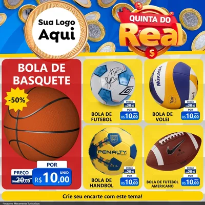 Modelo de Rede Social para Feed Facebook com o tema Quinta do Real para Artigos Esportivos
