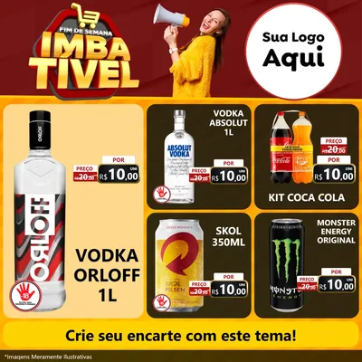 Modelo de Rede Social para Feed Facebook com o tema Fim de Semana Imbatível para Distribuidora de bebidas
