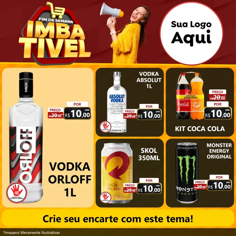 Modelo de Rede Social para Feed Facebook com o tema Fim de Semana Imbatível para Distribuidora de bebidas