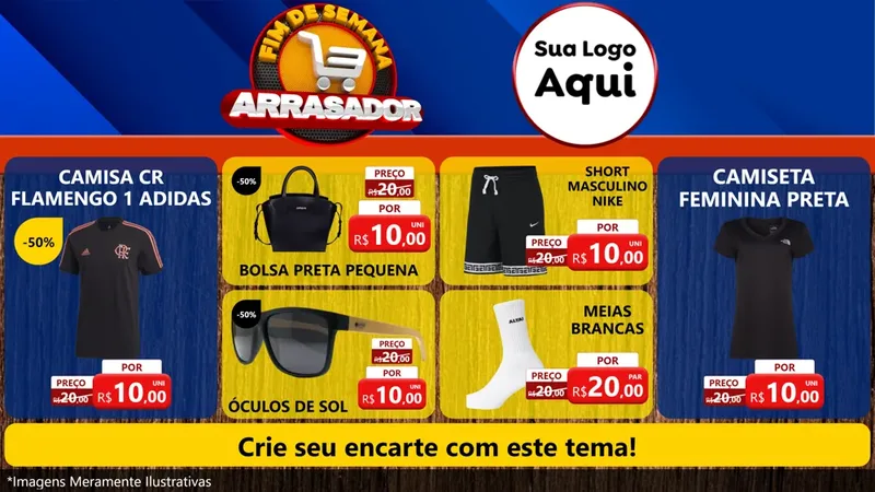 Modelo de TV para TV Horizontal com o tema Fim De Semana Arrasador para Roupas e acessórios