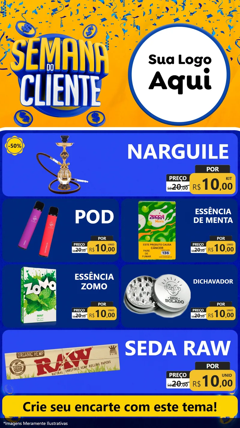 Modelo de TV para TV Vertical com o tema Semana do Cliente para Tabacaria