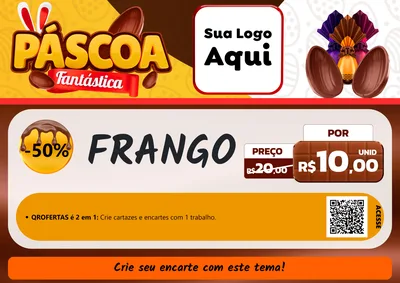 Modelo de Cartaz para Cartaz A4 Horizontal com o tema Páscoa Fantástica para Assados