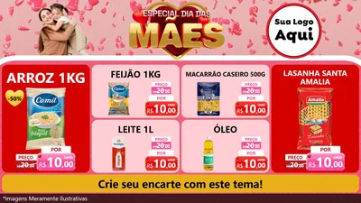 Modelo de TV para TV Horizontal com o tema Especial Dia Das Mães para Supermercado