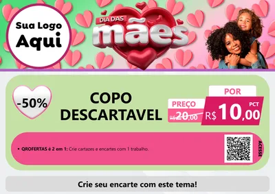 Modelo de Cartaz para Cartaz A4 Horizontal com o tema Dia das Mães para Embalagens