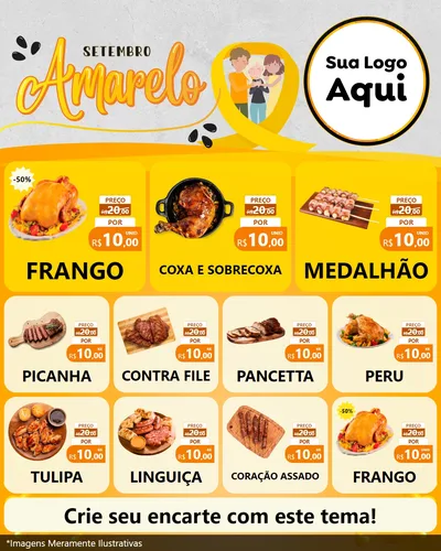 Modelo de Rede Social para Feed Instagram com o tema Setembro Amarelo para Assados