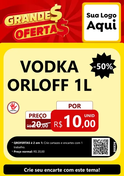 Modelo de Cartaz para Cartaz A4 Vertical com o tema Grandes Ofertas para Distribuidora de bebidas